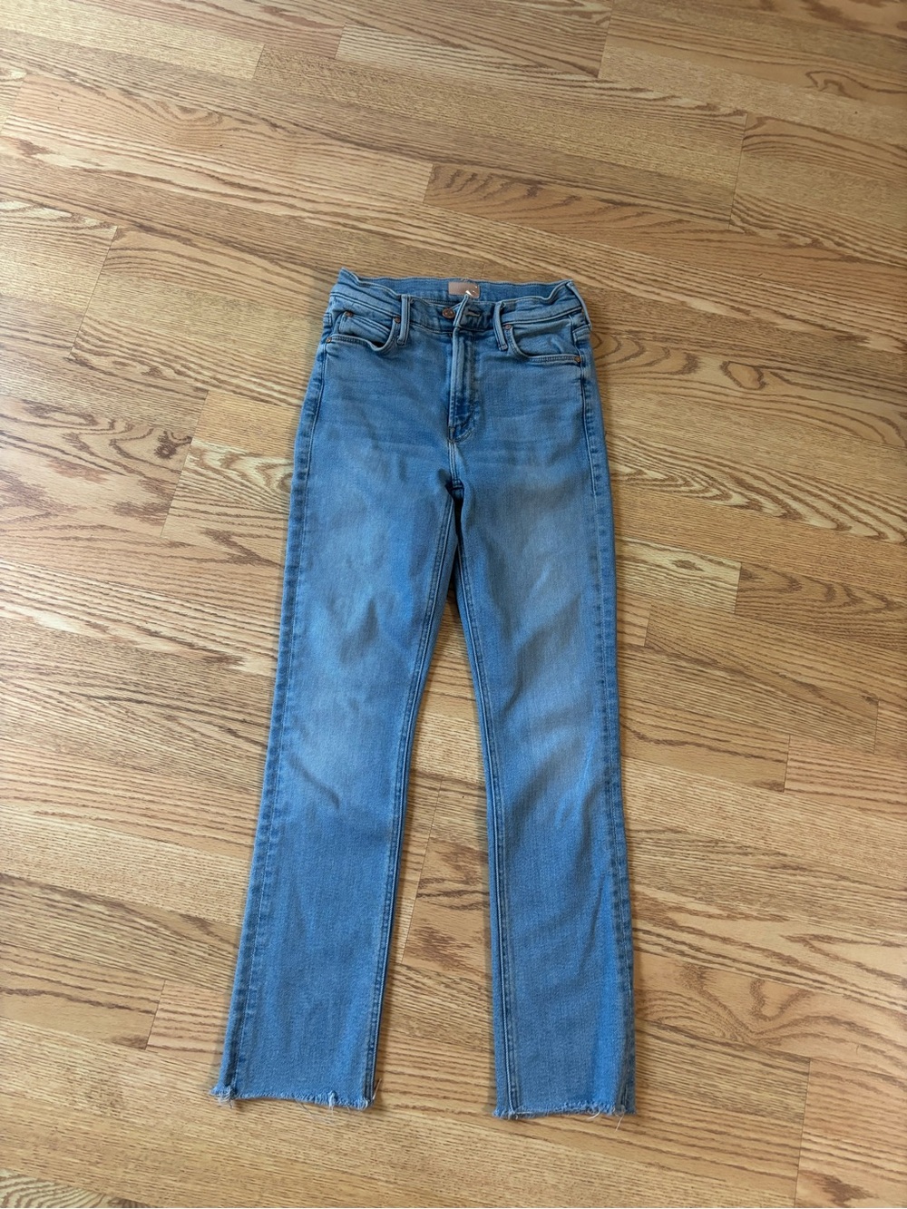 MOTHER Light Blue High-Rise Straight Jeans